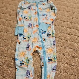 Birdies Blue and Orange Kids One Piece Bamboo